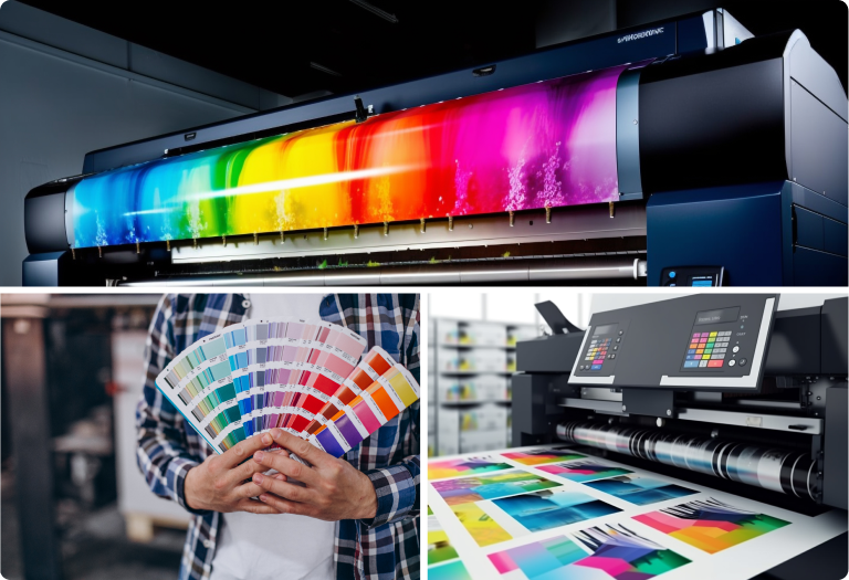 Printing press and colour samples